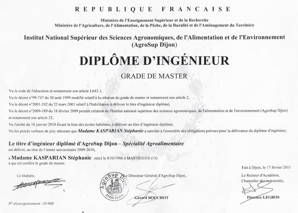 Diplôme d'ingénieur agroalimentaire