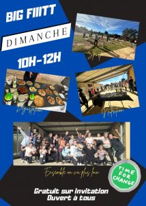 Flyer pour les évènements du CLUB qui se déroulent un dimanche par mois. Sport, initiation nutrition et dégustation.